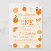 オレンジワンリトルかわいこちゃんファースト誕生日パーティー 招待状 (正面)