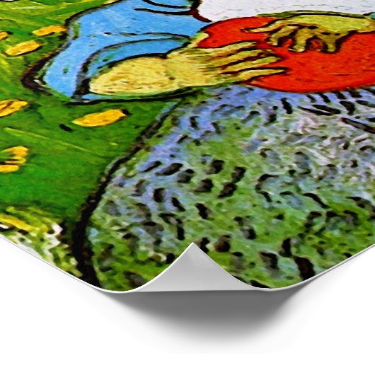 オレンジヴァンゴッホファインアートの子 ポスター (角)