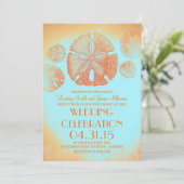 オレンジヴィンテージとドルビーチ結婚式招待状 招待状 (スタンド正面)