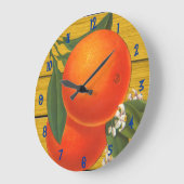 オレンジヴィンテージクラートアルルー番号BWallクロック ラージ壁時計 (傾斜)