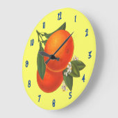 オレンジヴィンテージクレートアートウォールクロック ラージ壁時計 (傾斜)