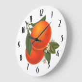 オレンジヴィンテージクレートアートキッチンクロック ラージ壁時計 (傾斜)