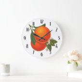 オレンジヴィンテージクレートアートキッチンクロック ラージ壁時計 (ホーム)