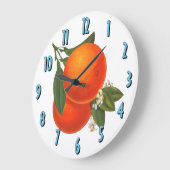 オレンジヴィンテージクレートアートキッチンクロック ラージ壁時計 (傾斜)