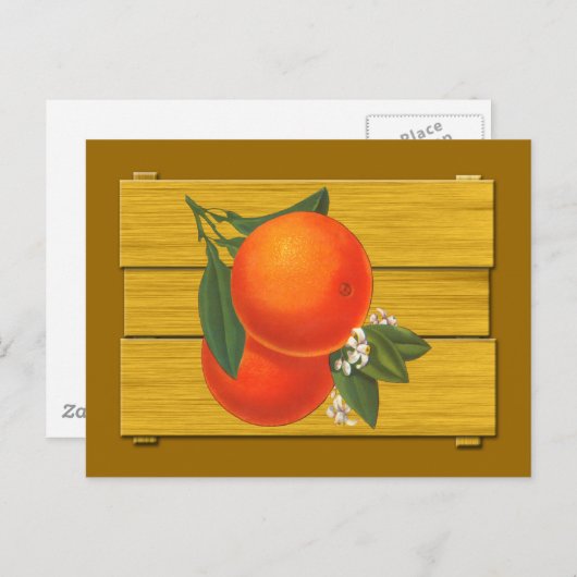 オレンジヴィンテージクレート絵葉書 ポストカード (正面/裏面)
