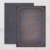 オレンジヴィンテージシャルボード結婚式招待状 招待状 (正面/裏面)