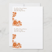 オレンジヴィンテージフラワーRSVP結婚式招待状 招待状 (裏面)