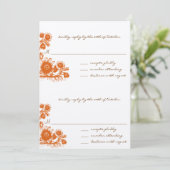 オレンジヴィンテージフラワーRSVP結婚式招待状 招待状 (スタンド正面)