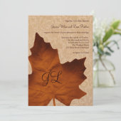 オレンジヴィンテージモノグラムの結婚式招待状 招待状 (スタンド正面)