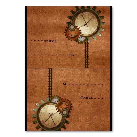 オレンジヴィンテージ結婚クロック座席表 テーブルナンバー (正面)