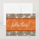 オレンジヴィンテージ《植物》百日草はがき ポストカード (正面/裏面)