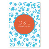 オレンジヴェローナサンセットブルー結婚フラワーズ テーブルナンバー (裏面)