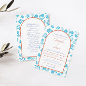 オレンジヴェローナサンセットブルー結婚フラワーズ 招待状