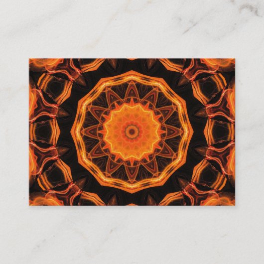 オレンジ万華鏡のように千変万化するパターン01 名刺 (正面)