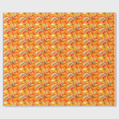 オレンジ上品 ラッピングペーパー (フラット)