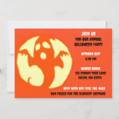 オレンジ不気味ハロウィーンゴーストパーティー 招待状 (正面)