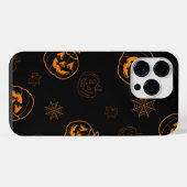 オレンジ不気味ハロウィーン iPhoneケース (裏面横)