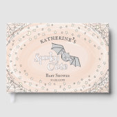 オレンジ不気味色かわいいこうもりハロウィーンベビーシャワー ゲストブック (正面)