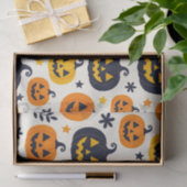 オレンジ不気味色とブルーのジャック・オ・ランタン(星あり) 薄葉紙 (ギフト)