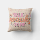 オレンジ不気味色のハロウィーンで話す クッション (裏面)