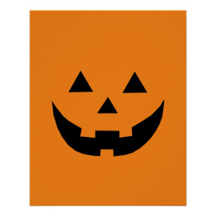オレンジ不気味色ハロウィーンのカボチャのちょうちんカボチャおもしろいハロウィーン ポスター
