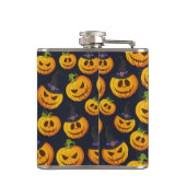 オレンジ不気味色ハロウィーンカボチャ&ウィッチズ帽子 フラスク (裏面)