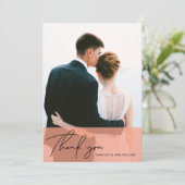 オレンジ不透明 | お礼の結婚カード サンキューカード (スタンド正面)