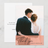 オレンジ不透明 | お礼の結婚カード サンキューカード (正面/裏面)