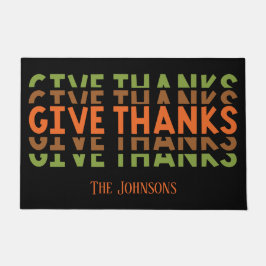 オレンジ与えグ感謝してい秋感謝祭 ドアマット