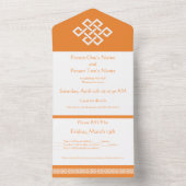 オレンジ中国の色のエレガンス オールインワン招待状 (内側)