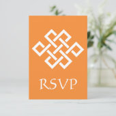 オレンジ中国の色のRSVPカードのエレガンス 出欠カード (スタンド正面)