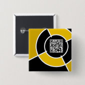 オレンジ中心点QRコード 缶バッジ (正面&裏面)