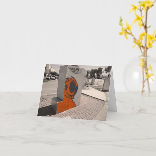 オレンジ人 カード (黄色い花)