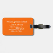 オレンジ他の黒いバッグの荷物のラベル ラゲッジタグ (裏面横)