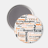 オレンジ仙骨チャクラ前向き確認 マグネット (正面/裏面)