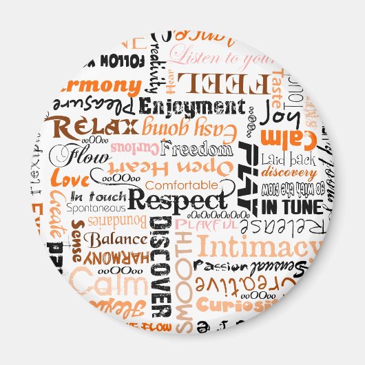 オレンジ仙骨チャクラ前向き確認 マグネット (正面)