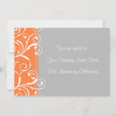 オレンジ企業のな記念日のパーティの招待状 招待状 (正面)