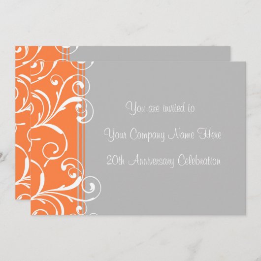 オレンジ企業のな記念日のパーティの招待状 招待状 (正面/裏面)