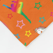 オレンジ体操のレインボーユニコーンに名前を付ける フリースブランケット (角)