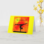 オレンジ体操グリーティングカード カード (黄色い花)