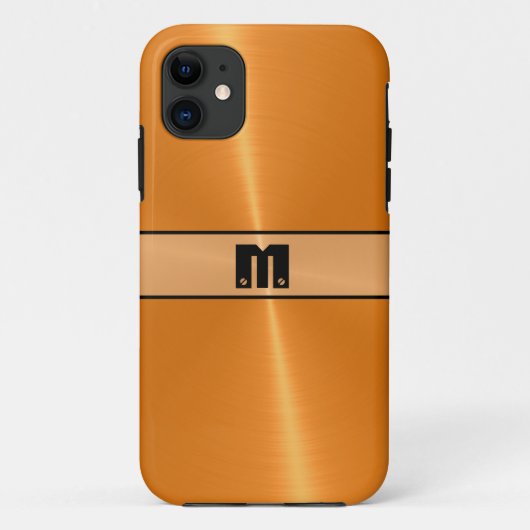 オレンジ光沢があるステンレス鋼の金属5 Case-Mate iPhoneケース (裏面)