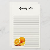 オレンジ切れによって並べられる文房具 便箋 (正面/裏面)