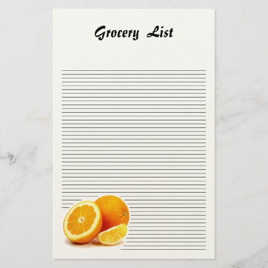 オレンジ切れによって並べられる文房具 便箋 (正面)