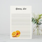 オレンジ切れによって並べられる文房具 便箋 (スタンド正面)