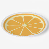 オレンジ切れの紙皿9つ ペーパープレート (アングル)