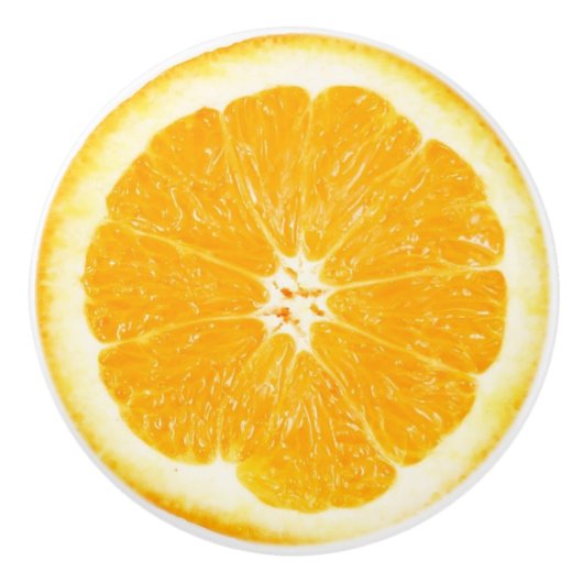 オレンジ切れの食器棚のノブ セラミックノブ (正面)