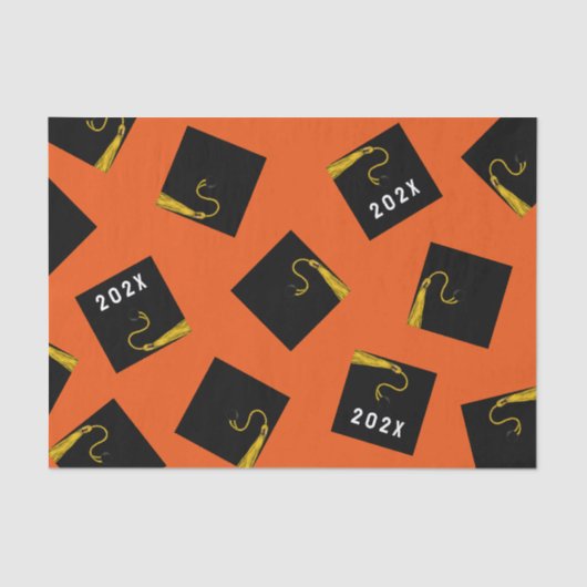 オレンジ卒業ティッシュペーパー 薄葉紙 (正面)