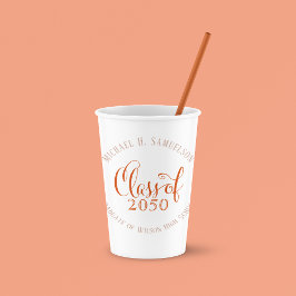 オレンジ卒業パーティカスタムークラシック 紙コップ