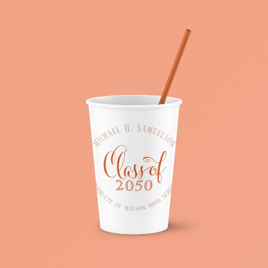 オレンジ卒業パーティカスタムークラシック 紙コップ