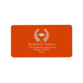 オレンジ卒業差出人住所カスタム ラベル (正面)